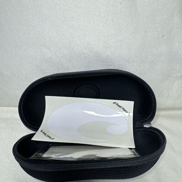 Costa Del Mar Sunglasses Hard Zip Up Clam Shell Case Only Black w/ Grey Logo - Picture 3 of 3